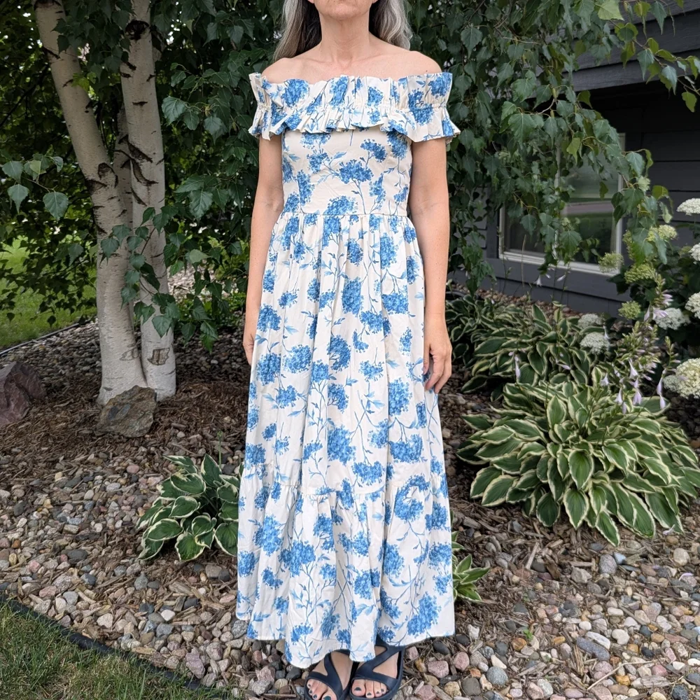 ABERCROMBIE AND FITCH poplin maxi dress S - Picture 2 of 9